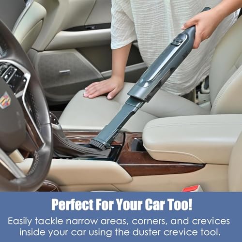 Image of Handheld Vacuum Cordless, Super Lightweight 1.4lb with Powerful Suction, Charging Dock, Single Touch Empty and Detachable Dust Cup, Portable Mini Car Vac for Home Pet Car