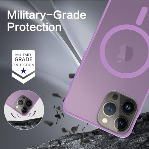 Image of amazon basics Luxury Paper Thin Case Cover for iPhone 14 Pro Max | Matte Finish | Compatible with magsafe | (Purple, iPhone 14 Pro Max)