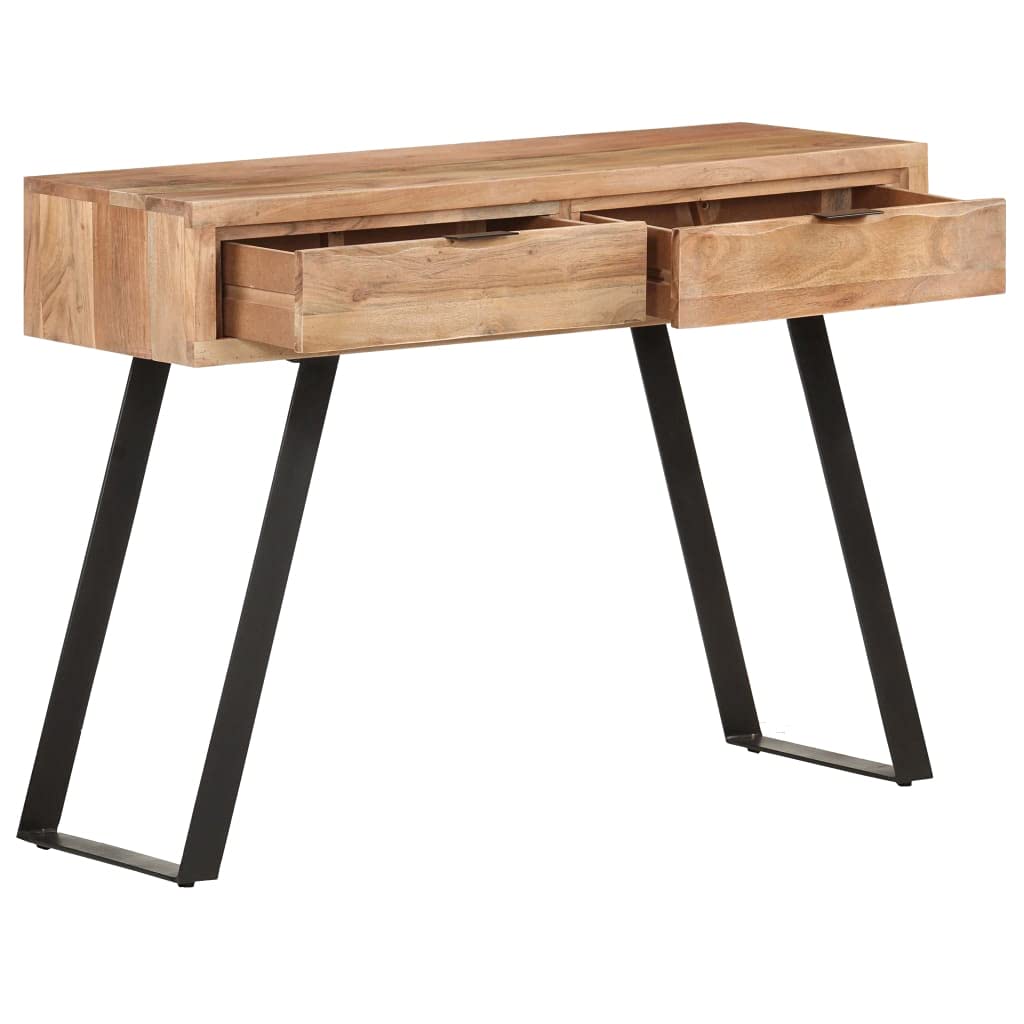 vidaXL Mesa Consola Bordes Naturales Entrada Acento Pasillo Vestíbulo Recibidor Auxiliar Decoración Escritorio Mueble 100x35x76 cm Madera de Acacia