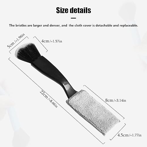 Miniatura 9 de Smeyta Cepillo de doble cabeza para limpieza de coche, cepillos de automóvil para detallar el interior, cepillos de detalles de automóviles