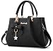 Dreubea Womens Handbag Tote Shoulder Purse Leather Crossbody Bag Black