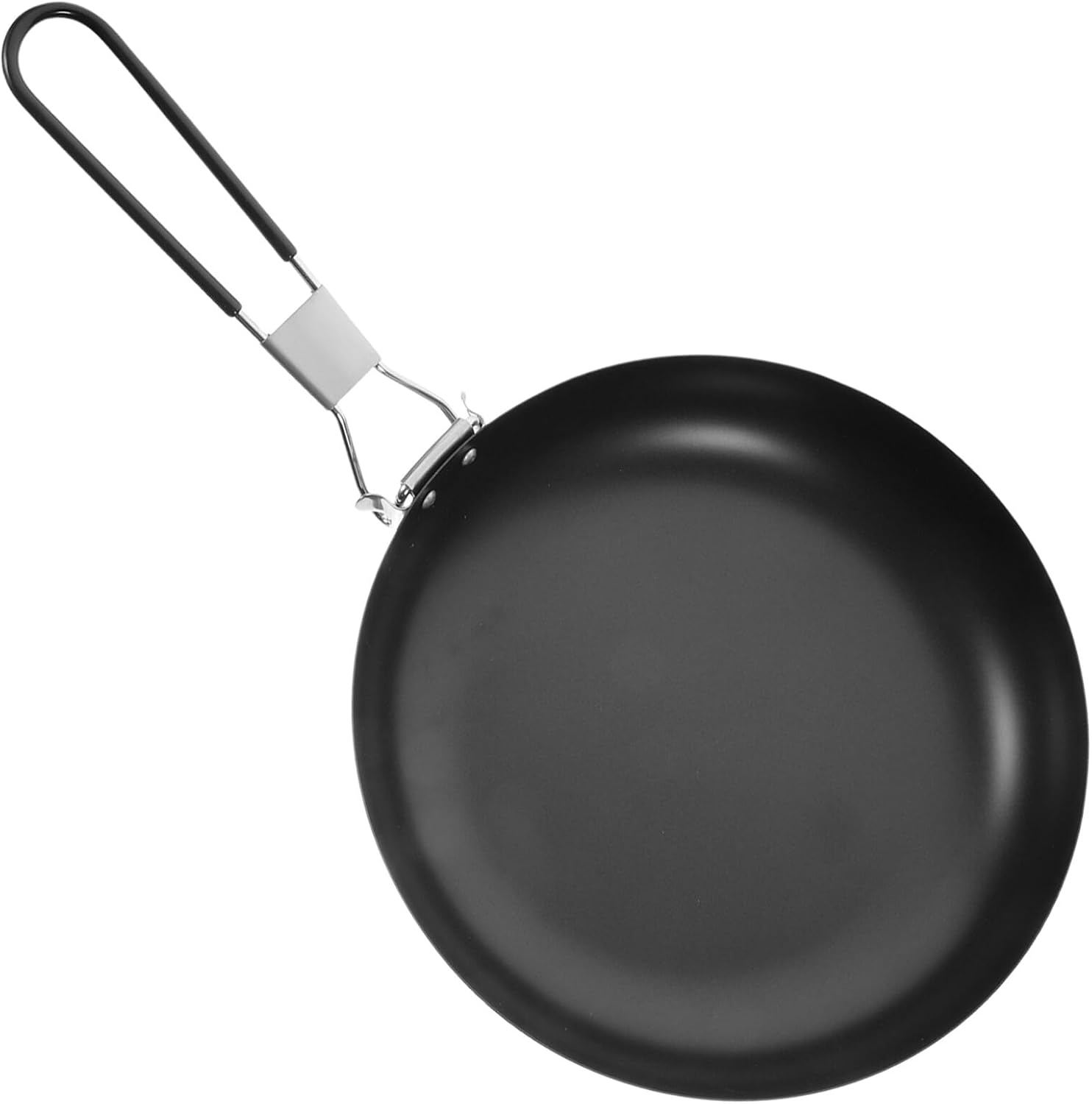 balacoo Portable Non-stick Folding Iron Frying Pan Lightweight Outdoor Cooking Pot Camping Cookware Easy to Clean Small Frypan for Bbq and Skillet Use