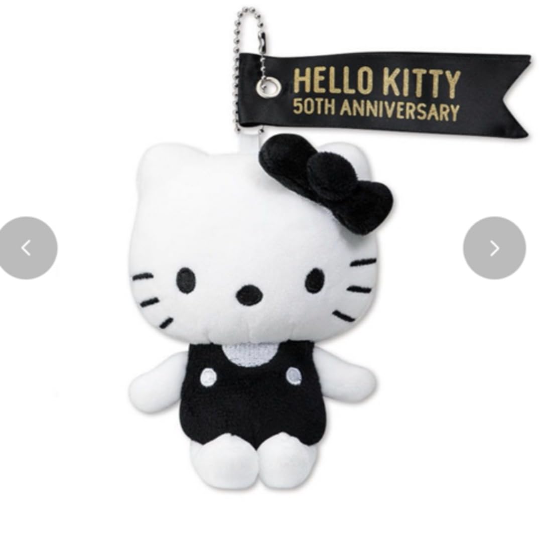 Amazon.co.jp: キティ 白黒 マスコット チャーム ぬいぐるみ 50周年 