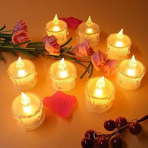 Image of 12Pcs LED Tea Light Candles | Flameless & Smokeless Diya | Decorative Acrylic Candle | Home Decor, Navratri Decor Items, Diwali Decoration Item, Room, Table, Pooja Room Decor (Yellow) | Popo Toys