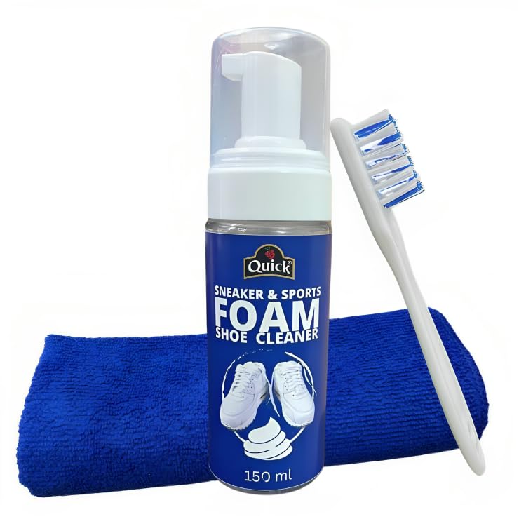 Quick Sneakers & Sports Shoe Foam Cleaner Kit | Pack - 150 ML | Ready To Use Foam Cleaner for Instant cleaning for Sports shoes and Sneakers (B0BR2LRNFS) Amazon Price History, Amazon Price Tracker