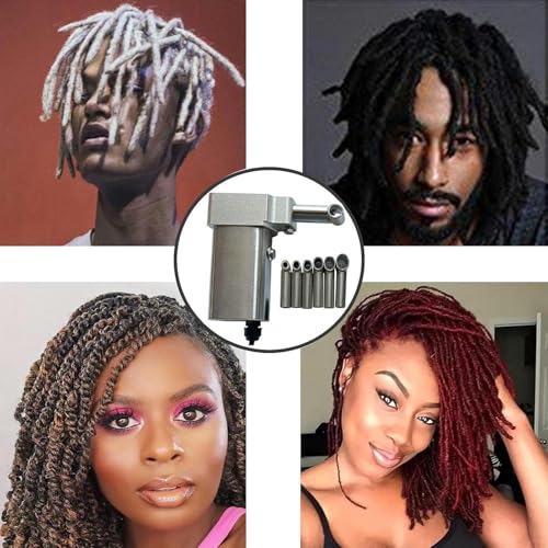 Genérico Máquina eléctrica de Ganchillo, Fabricante de trenide de Mano con 6 Cabezas y 20 Ganchillo Ganchillo Ganchillo, Creador de Dreadlock instantáneos para la Calma trenidismo