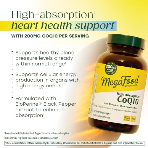 image for MegaFood High Absorption CoQ10 200mg Per Serving - with BioPerine Blac
