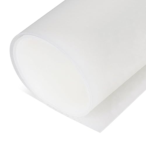 Exactly Rubber - Hoja de silicona translúcida, hoja de goma de durómetro 50A, silicona semitransparente, resistente -80 a 450 F, mantel individual