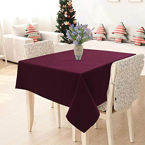 Image of AIRWILL 100% Cotton Solid Pattern 2 Seater Square Table Cover Sized, 36x36 inches (Maroon, Pack of 1)