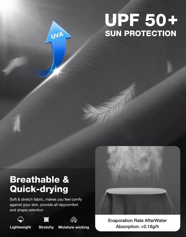 Men's Sun Protection Long Sleeve Shirts UPF 50+ - Image 4