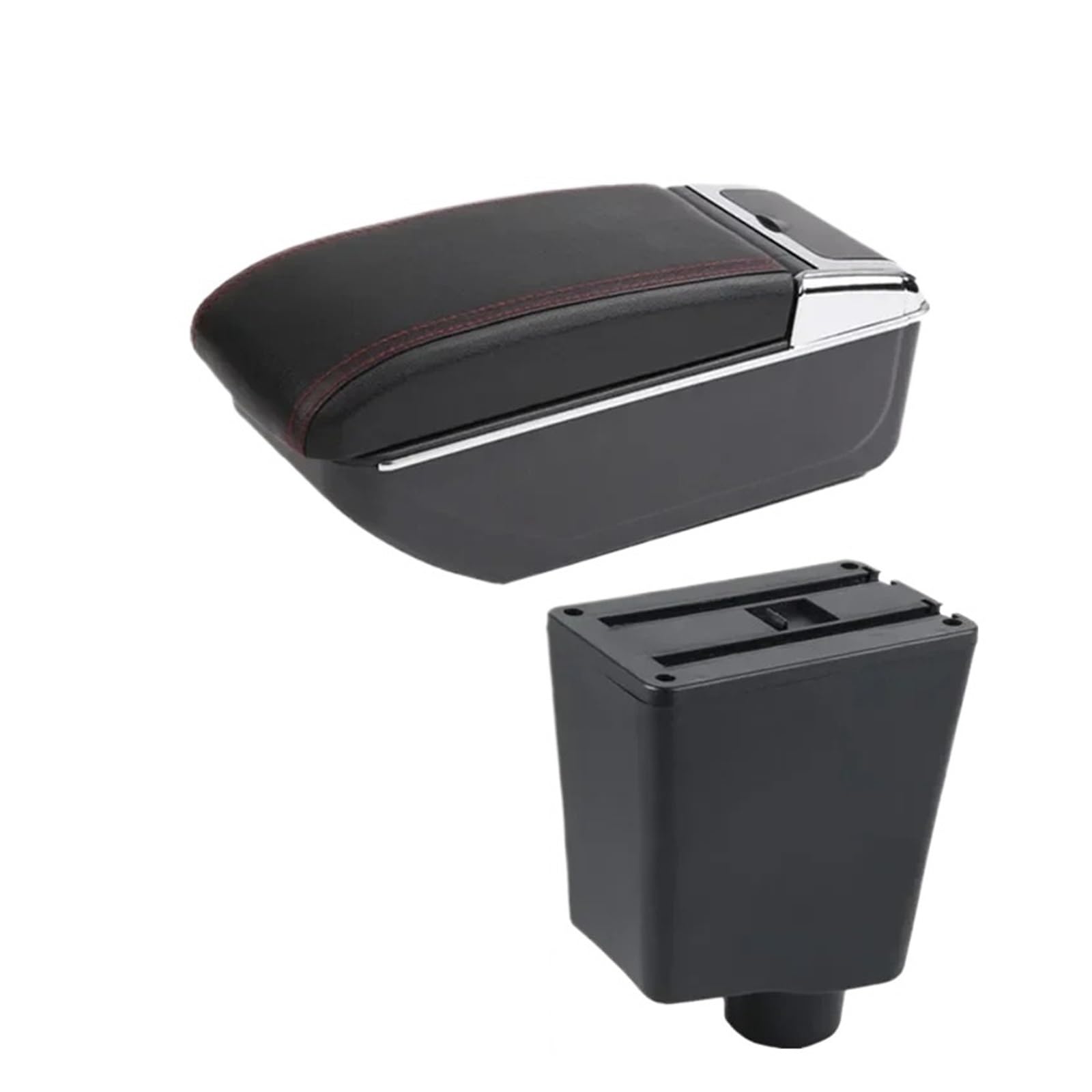 Ecbugat B Red Line No Usb For Captur For Clio 3 Iii Car Armrest Box Accessories Storage Parts Dedicated Interior Retrofit Car Armrest Box(B Red Line No Usb)