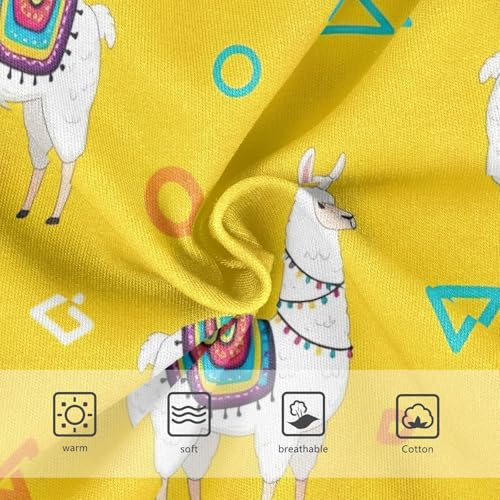 White Llamas Yellow Toddler Underwear Girls, Girls Briefs, 2T–8 Years3