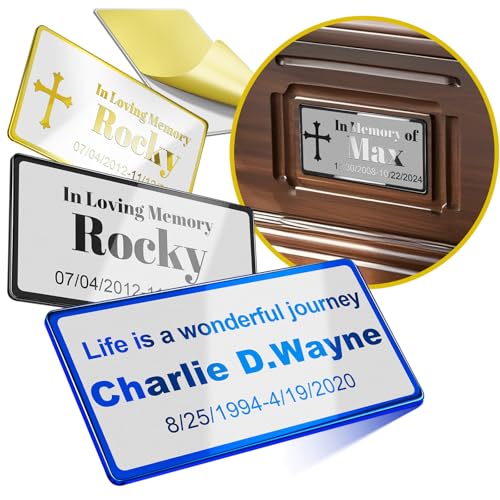 Image of Personalized Name Plate with Adhesive Backing Engraved Custom Plaque