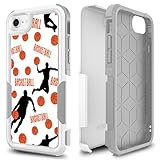 Candykisscase Case for iPhone SE 2022, Basketball Sports Pattern Shock-Absorption Hard PC and Silicone Hybrid Dual Layer Defender Case for iPhone 7/8 /SE 2020 (Basketball)