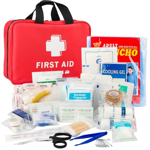 249 Pièces Trousse de Premiers Secours, Mini Kit de Premiers Soins, Petite Trousse à Pharmacie, Kit Premier Secours pour Voiture Maison Lieu de Travail Voyage Camping Randonnée et Sports en Plein Air
