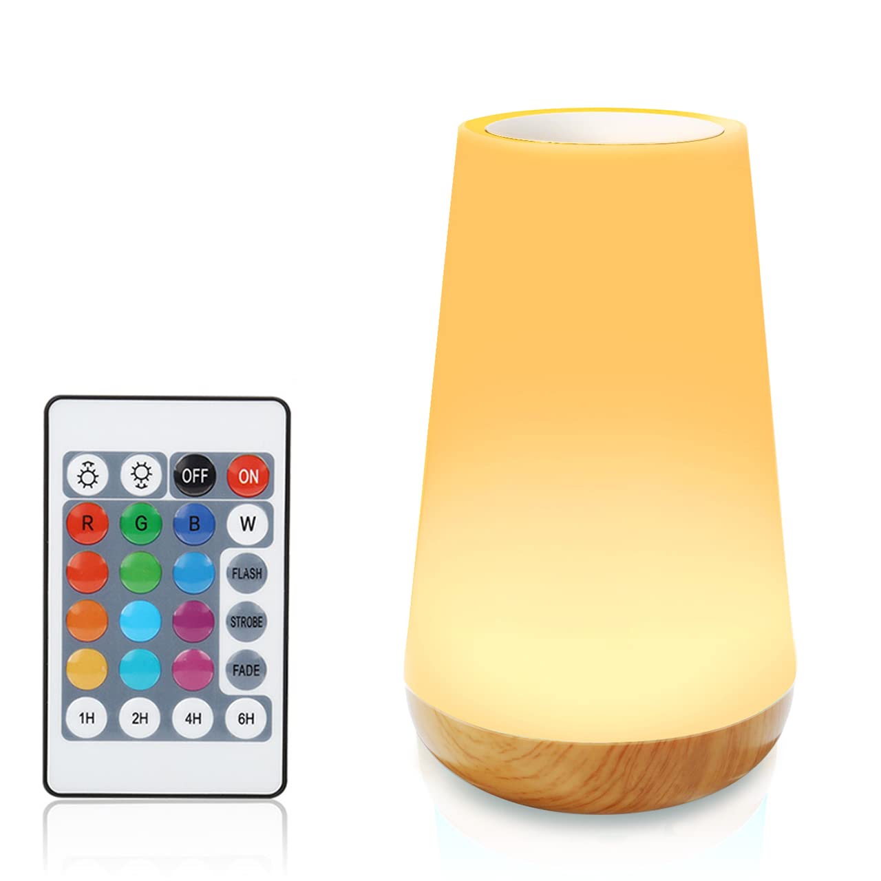 salipt Night Light, LED Touch Bedside Table Lamp, Remote Control Dimmable Light, USB Rechargeable Portable Lamp, RGB Color Changing Modes for Baby, Kids, Bedroom, Living Room, Office, Camping [Energy Class A]