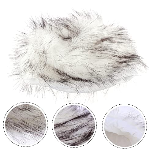 Beaupretty Fluffy Faux Fur Hat for Women Stylish Cold Weather Cap Warm and Design for Easy to White4