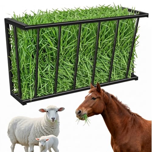 20 Metal Wall Mount Hay Feeder 15 Gallon Livestock Feeder for Goats Horses Cattle Indoor/Outdoor Hay Rack Blanket Holder
