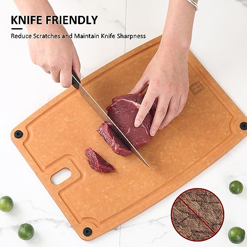 Tablas de Cortar para Cocina, Aptas para Lavavajillas, Juego de 2 Tablas Compuestas Libres de BPA, Tabla Reversible con Ranuras para Jugos, No Porosa, para Mamá miniatura 5
