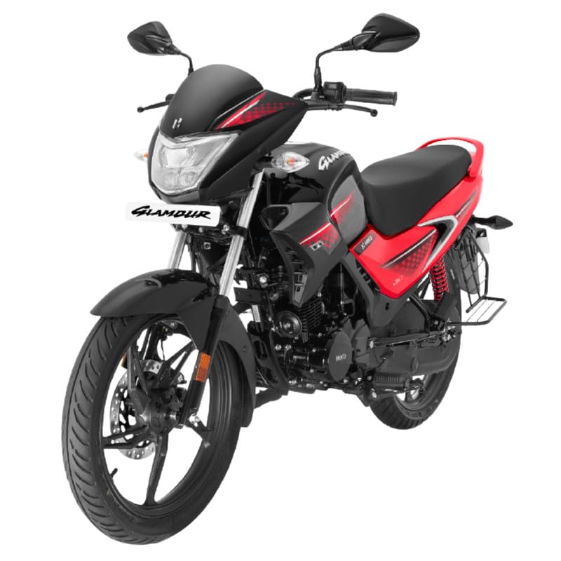 Image of Hero MotoCorp GLAMOUR 125 FI Drum Brake OBD2B BLACK-SPORTS RED Booking for Ex-Showroom Price