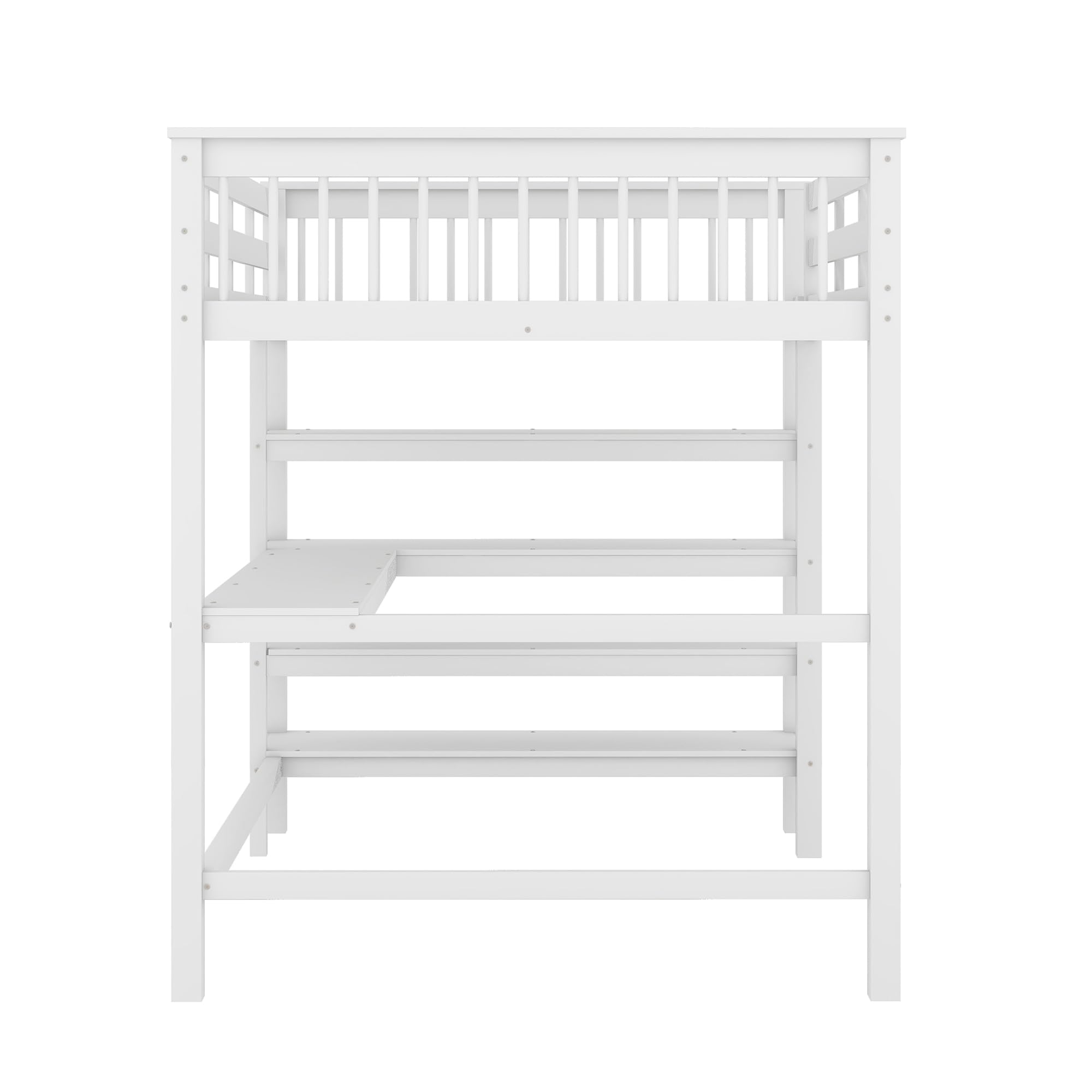Letto A Soppalco Con Scale E Armadio - Legno Bianco, 140x200 Cm, Portata 150 Kg, Spazio Sotto Letto