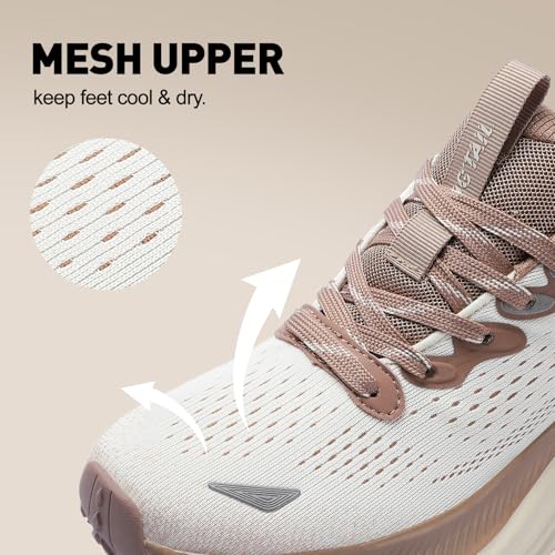 Image of Women's Arch Support Walking Shoes - Cushioned Lightweight Orthopedic Slip on Sneakers Breathable Non Slip Athletic Shoe for Running Gym Workout Daily Wear