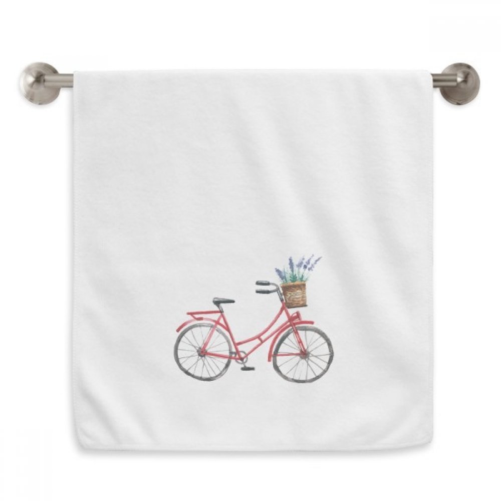 Serviette moelleuse aquarelle vélo lavande au toucher d'exception