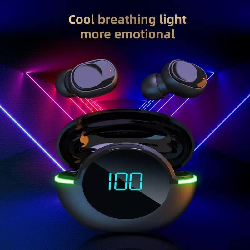 King LED Universal Wireless Bluetooth Headphones Earphones Earbuds in-ear, IPX6 Waterproof Wireless Earphones Touch Control, Bluetooth headphones 5.0 Earbuds Built in Microphone for all iOS/Android