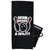 Wolf Golf Towels Bowling Accessories | Who Gives A Split | Funny Bowling Towel | Bowling Ball Towel | Bowling Gift