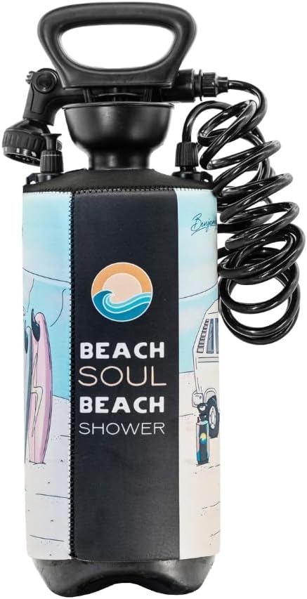 Portable Pressurized Shower – Stoked 2.1G - Manual Pump System - Insulated Cover for Hot/Cold Water - Perfect as a Camp, Surf, Beach, Dog and Outdoor Shower - No Power Needed