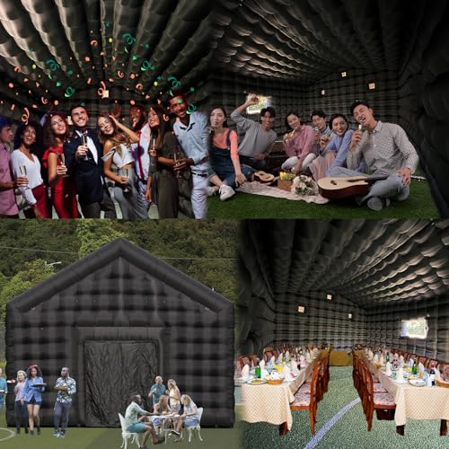 Large Inflatable Nightclub Cube Tent Disco Cube Gazebo Event House with Logo Area Portable Inflatable Party Tent for Night Club Event Exhibition Wedding Business/Private Use - Thumbnail 5