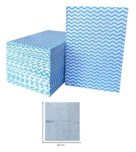 BBL Bada Business Limited Disposable All Purpose Cleaning Cloths | To Clean Surfaces, Kitchen, Bathroom, Window, Soft and Absorbent | Large Size 35cm X 45cm (Pack Of 50)