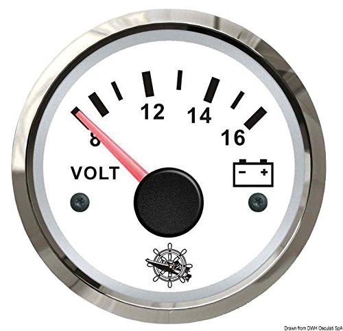 OSCULATI Voltmètre 8/16 V Blanc/polie