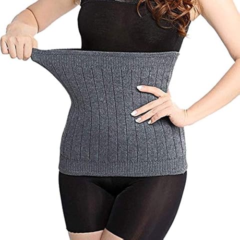 HOOUDO Unsex Waist Trainer Corset Cincher Sweat Belt Trimmer Fitness Band Cashmere Kidney Warmer Back Warmer Elastic Waist Support Body Shaper Belt Thickening Type Black Cover
