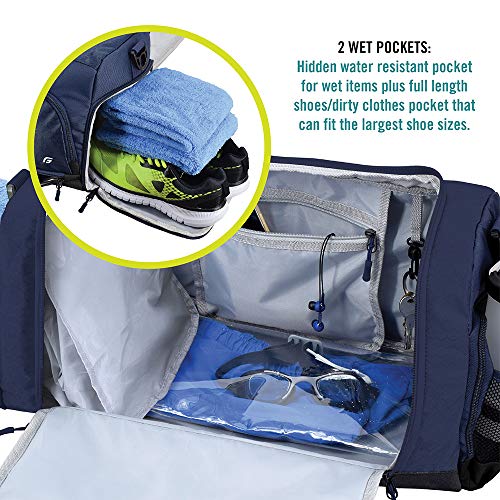 Ultimate Gym Bag 2.0: The Durable Crowdsource Designed Duffel Bag With 10 Optimal Compartments Including Water Resistant Pouch (Blue, Medium (20")) #TOP4