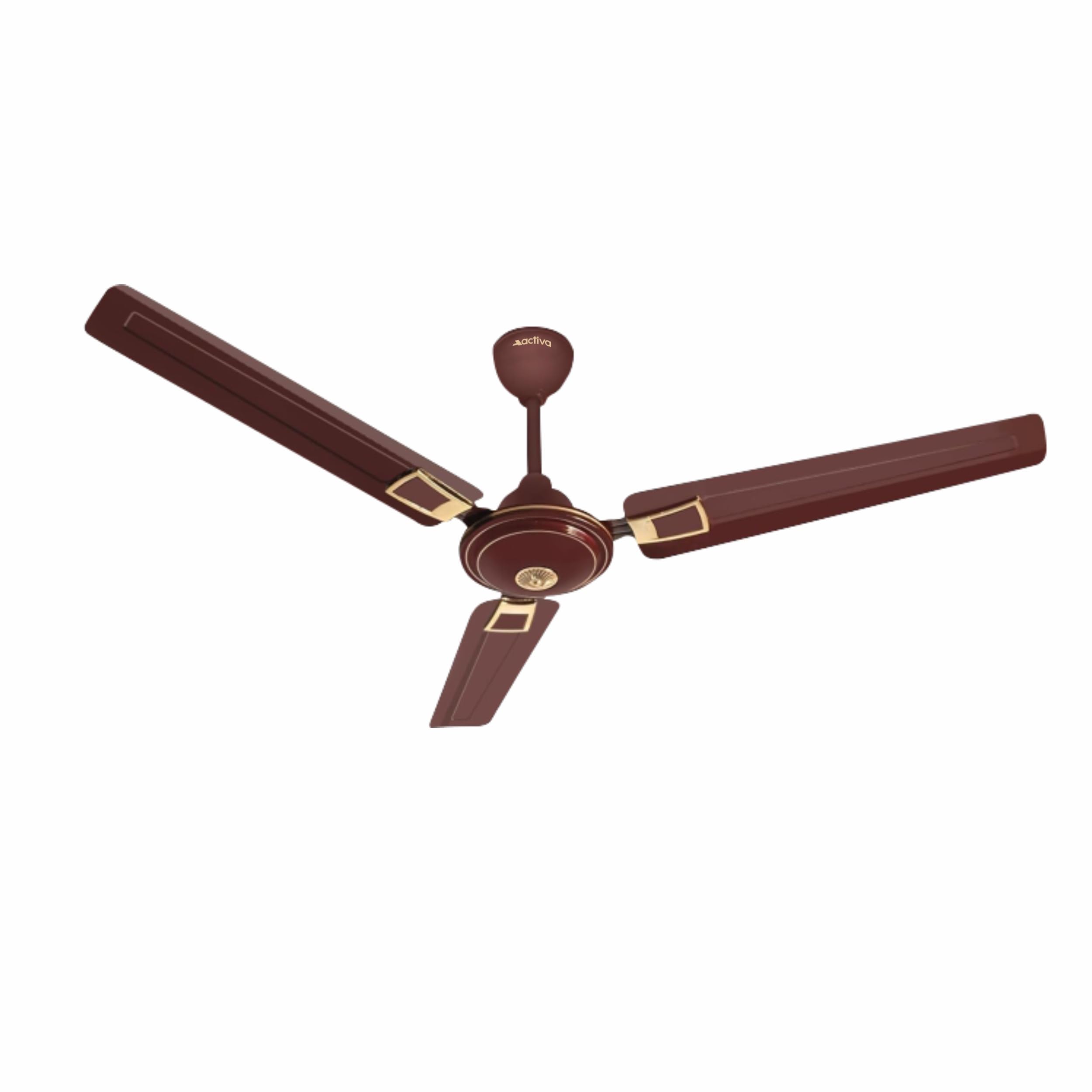 ACTIVA Apsara 1200mm Ceiling Fan, 390 RPM High Speed Air Delivery, BEE Approved One Star Rating, 50 Watt Cooper Winding Motors, Anti Dust Coating, Less Noise, Large Sweep, 2 Years Warranty (Brown)