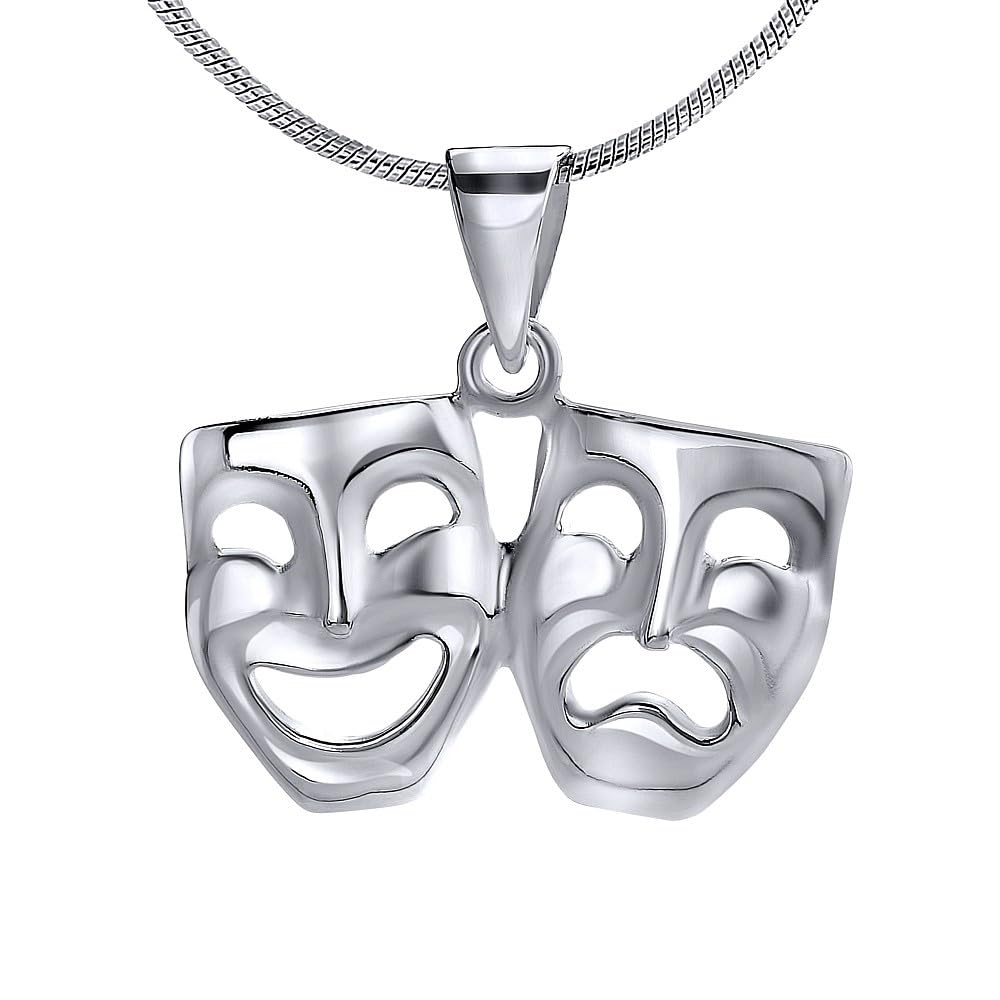 SILVEGO - ZTP48678 - Colgante Unisex de Plata de Ley 925 Máscaras de Teatro