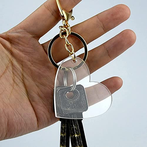 Image of Anistuff Clear Round Acrylic Keychain Blanks - 3mm Transparent Circle Discs for Crafting and Vinyl