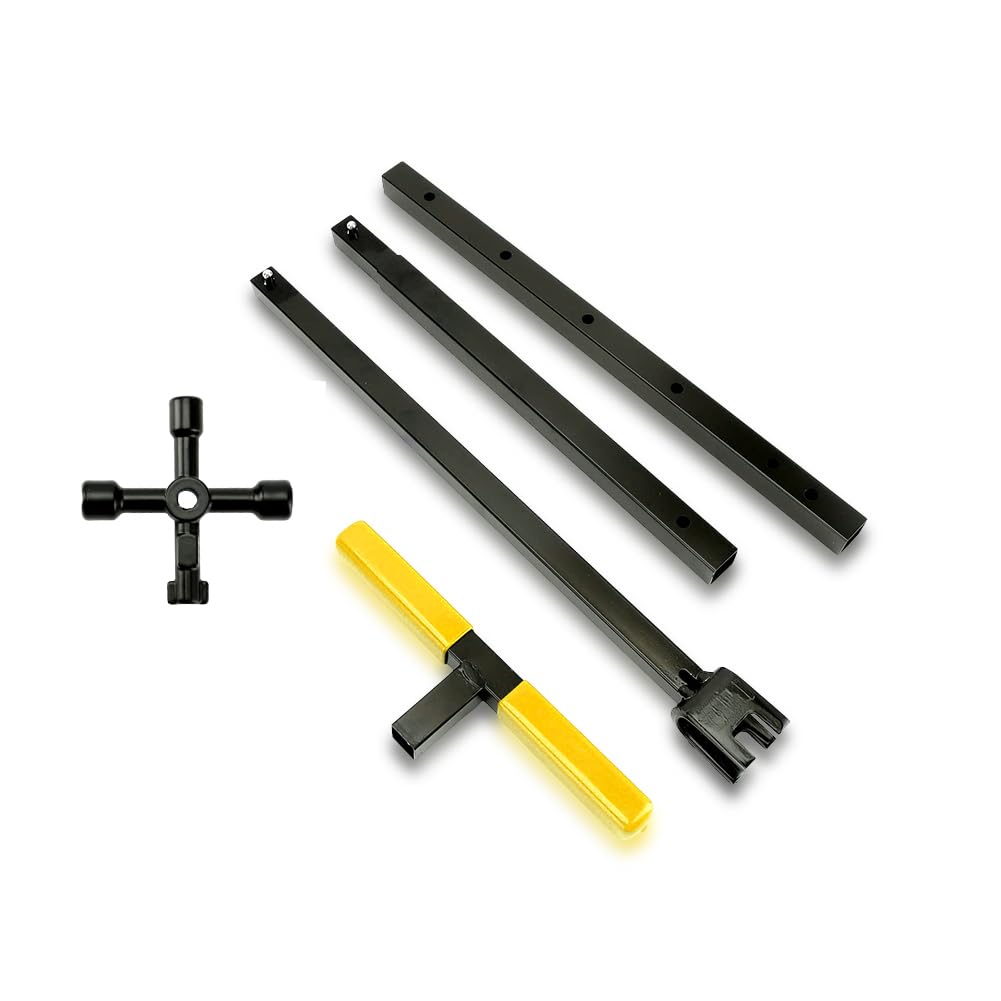 Clé Compteur d'Eau Réglable et Pliable, Poignée en T | Universelle Longueur Réglable et Format Pliable pour l'Entretien des Compteurs d'Eau, Conduites et Vannes