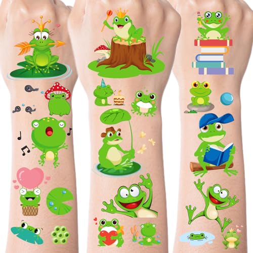 Frog Temporary Tattoos Stickers for Kids - 200+ Frog Birthday