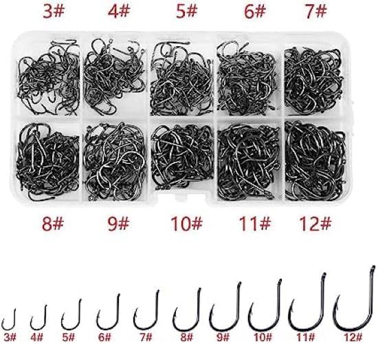 Image of 500Pcs Fishing Hooks 3#-12# Carp Single Fish Hook Set Fly Fishing Accessories Jig Sea Hooks
