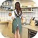 KKTech Japan Style Apron - Soft Cotton Linen Apron with X Shape, Solid Color, Halter Cross Bandage, Two Side Pockets (Greyish Green)