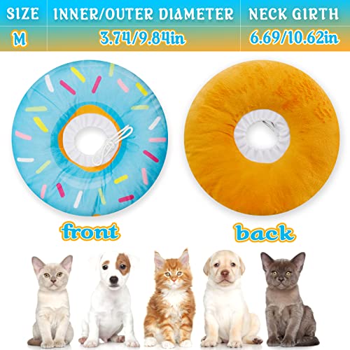 Image of Soft Cat Cone Collar, Adjustable Cat Recovery Collar, Cute Cat Neck Donut, Comfortable Protection Cone Collar Replacement Elizabeth Collar for Post-Surgery Kittens, Puppies and Small Dogs