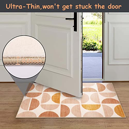 Lahome Boho Rug - 3X5 Washbale Rugs For Bedroom Office Dorm, Bohemian Non-Slip Soft Classroom Rug Girls Ultra-Thin Geometric Small Carpet For Living Room Entryway Kitchen Playroom thumb #3