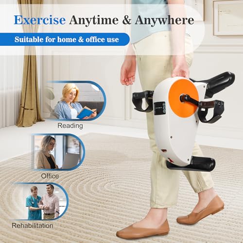 Image of Motorized Pedal Exerciser for Seniors with Leg Support | Electric Arm and Leg Pedal Exerciser with Monitor, Remote Control and 12 Adjustable Speeds Portable ,Quiet