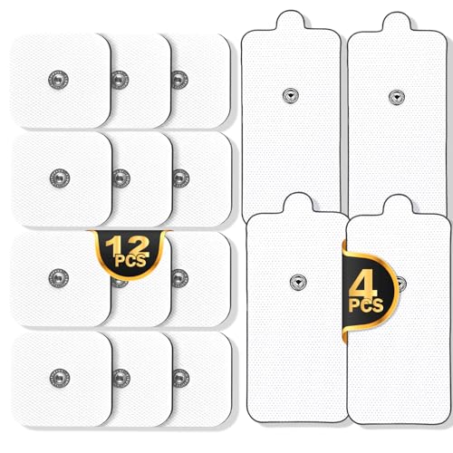 | UTENSILIFY® SUPER PACK Electrodos para tens PREMIUM | 12 Electrodos Fisioterapia + 4 Electrodos para Tens | Electrodos Para Electroestimulador muscular | Tens | EMS | Mass|