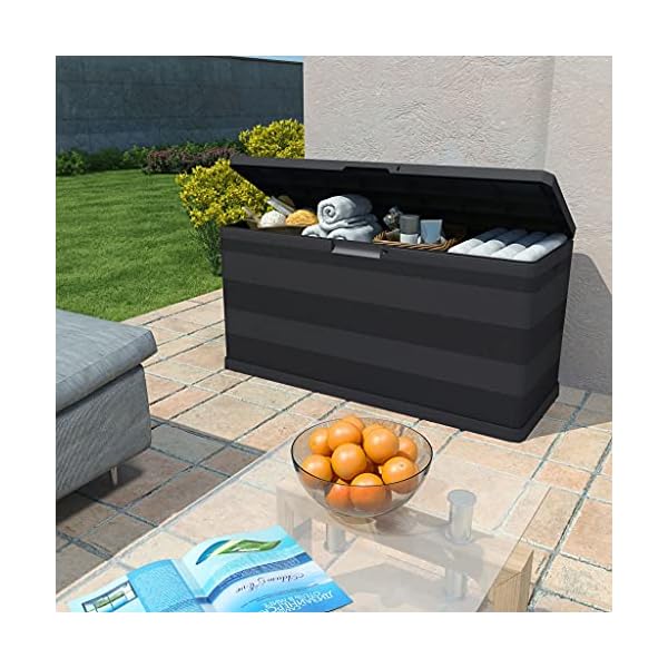 HechoVinen Gartenschrank Geräteschuppen, Werkzeugaufbewahrungsbox aus, Polypropylen, Abschließbar, Wasserabweisend… – Bild 3