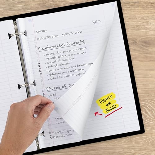 Image of Five Star Loose Leaf Paper + Study App, College Ruled Filler Notebook Paper, Reinforced, Fights Ink Bleed, 8-1 /2 inch x 11 inch, 80 Sheets (170102)