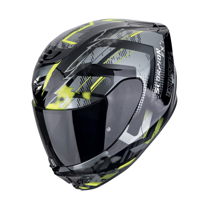 Scorpion Casco Integral para Moto exo-391 Clutter Negro Amarillo neón Talla M + Visera Negra