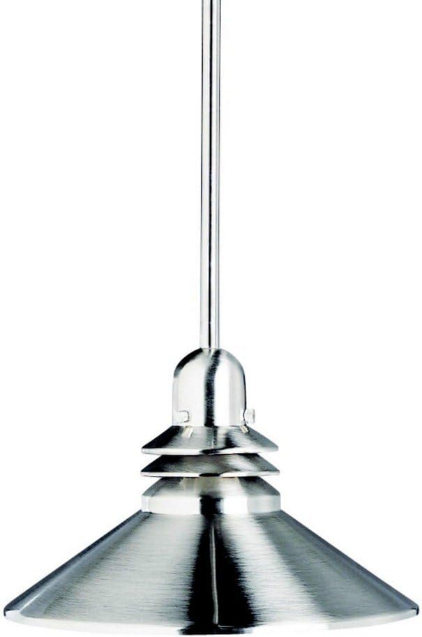 Kichler Grenoble 11" Mini Kitchen Pendant, Contemporary 1-Light Pendant in Brushed Nickel, (11" W x 8" H), 2714NI